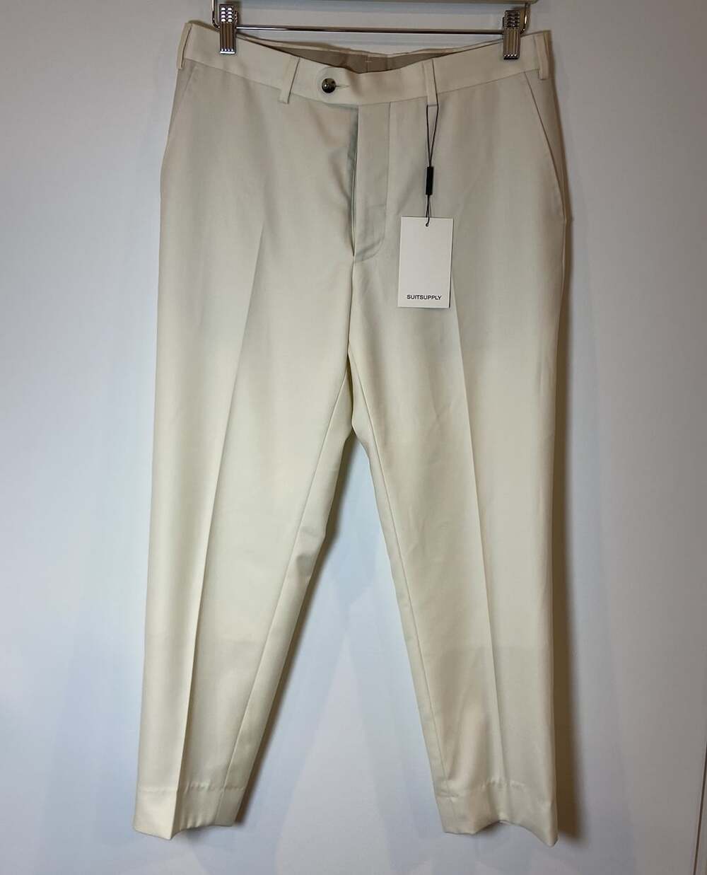 NWT Suit Supply Pants Vitale Barberis Canonico Wool Cream Size 46 S New